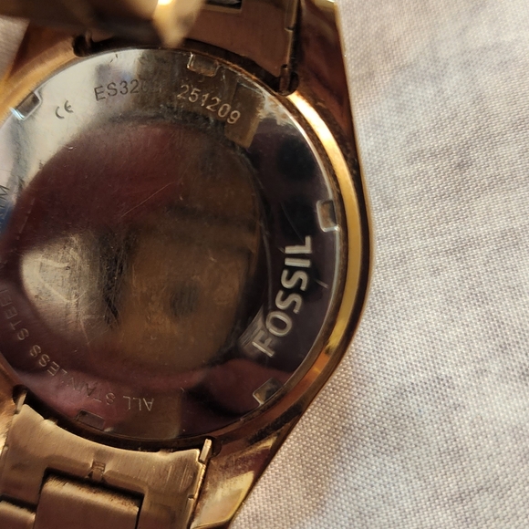 Womens Fossil Riley Gold Crystal Watch ES204 Multifunctional - Picture 7 of 9